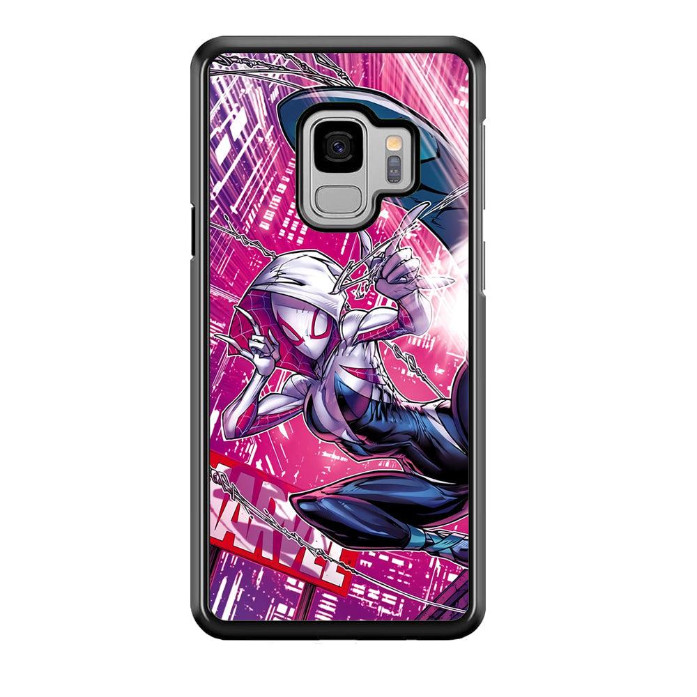 Spider Gwen Air Karate Samsung Galaxy S9 Case-Rubber Black (2D Case)-Oxvistore
