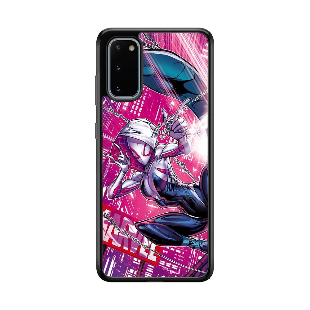 Spider Gwen Air Karate Samsung Galaxy S20 Case-Rubber Black (2D Case)-Oxvistore
