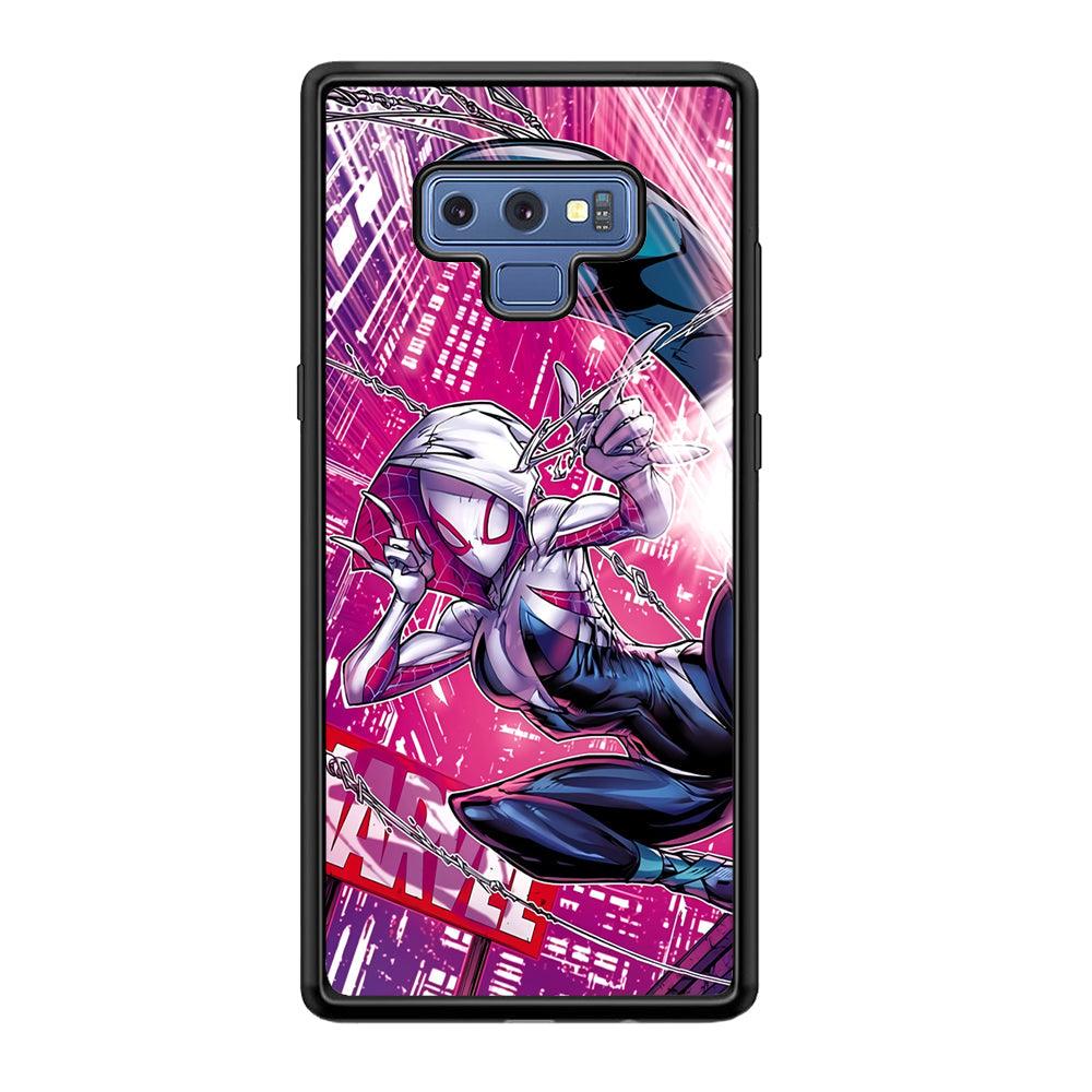 Spider Gwen Air Karate Samsung Galaxy Note 9 Case-Rubber Black (2D Case)-Oxvistore
