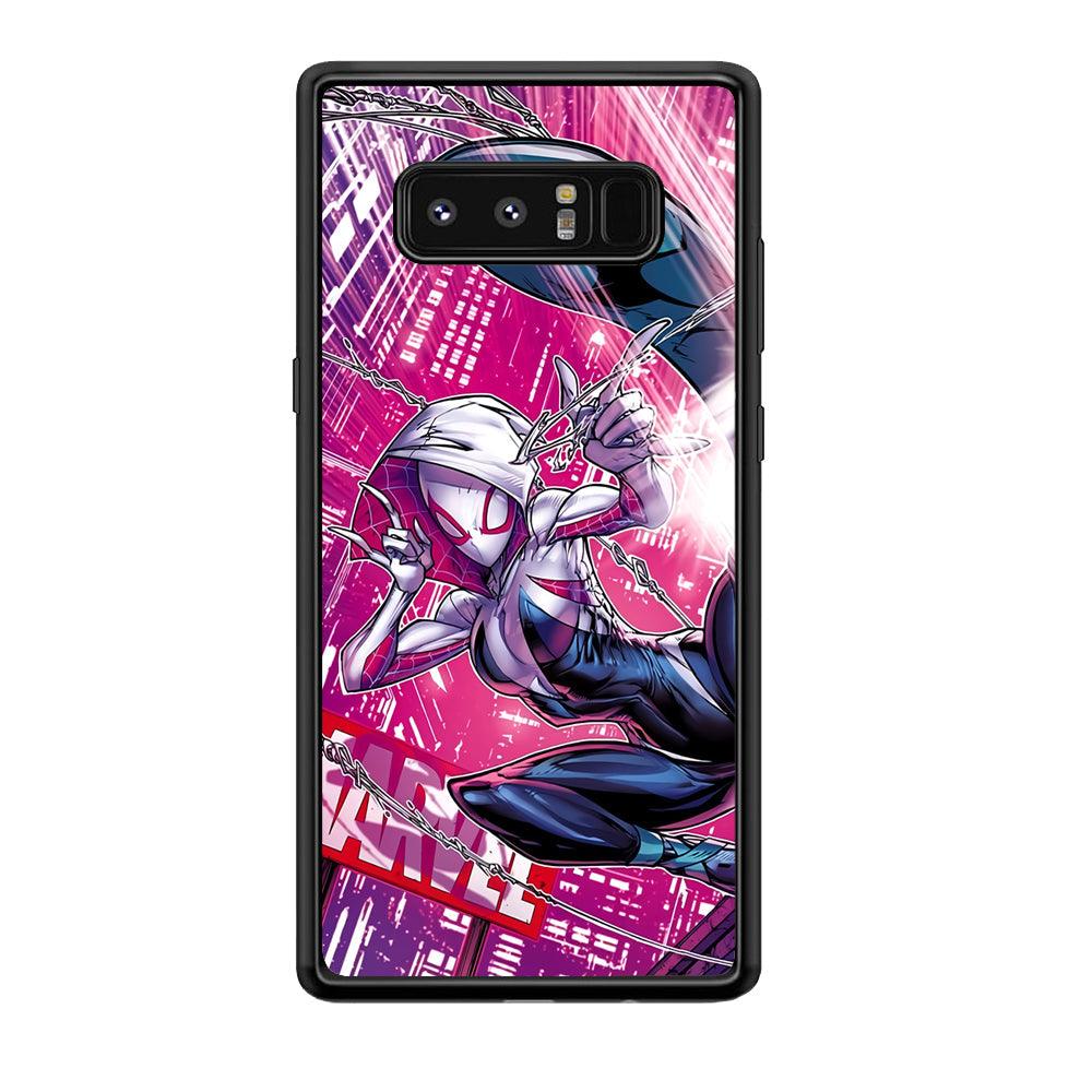 Spider Gwen Air Karate Samsung Galaxy Note 8 Case-Rubber Black (2D Case)-Oxvistore