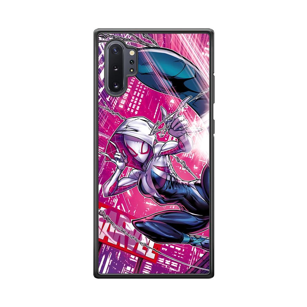 Spider Gwen Air Karate Samsung Galaxy Note 10 Plus Case-Rubber Black (2D Case)-Oxvistore