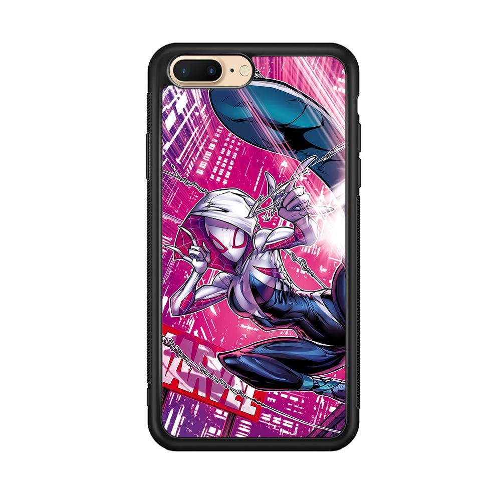 Spider Gwen Air Karate iPhone 8 Plus Case-Rubber Black (2D Case)-Oxvistore