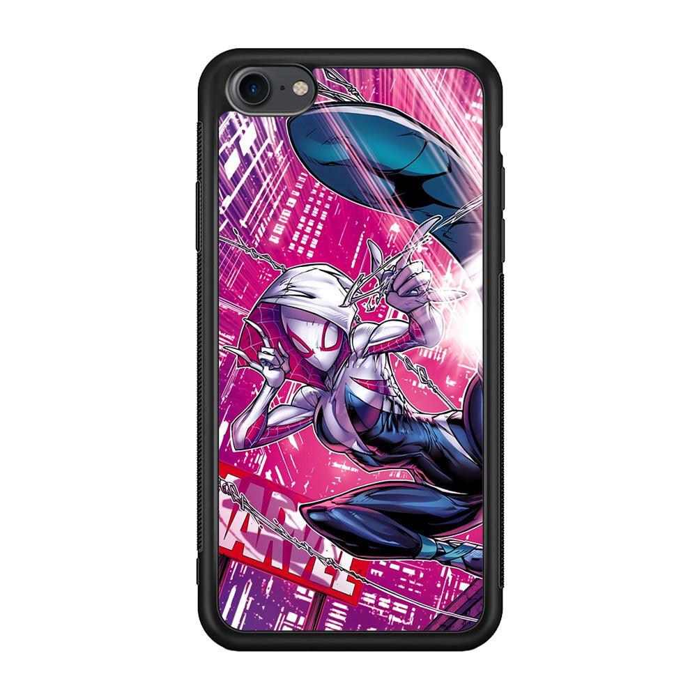 Spider Gwen Air Karate iPhone 8 Case-Rubber Black (2D Case)-Oxvistore