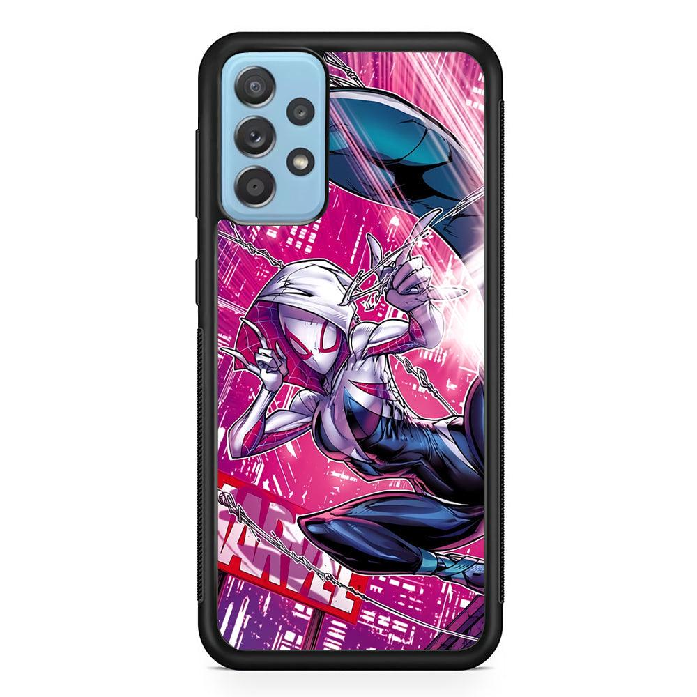 Spider Gwen Air Karate Samsung Galaxy A52 Case-Rubber Black (2D Case)-Oxvistore