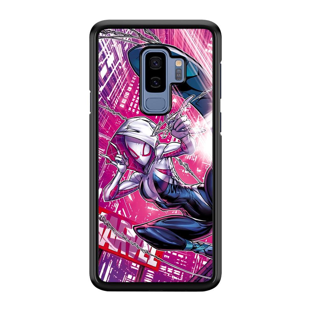 Spider Gwen Air Karate Samsung Galaxy S9 Plus Case-Rubber Black (2D Case)-Oxvistore