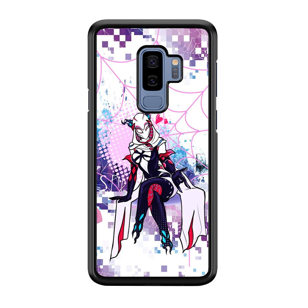 Spider Gwen Net of Love Samsung Galaxy S9 Plus Case-Rubber Black (2D Case)-Oxvistore