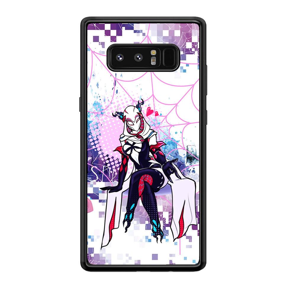 Spider Gwen Net of Love Samsung Galaxy Note 8 Case-Rubber Black (2D Case)-Oxvistore