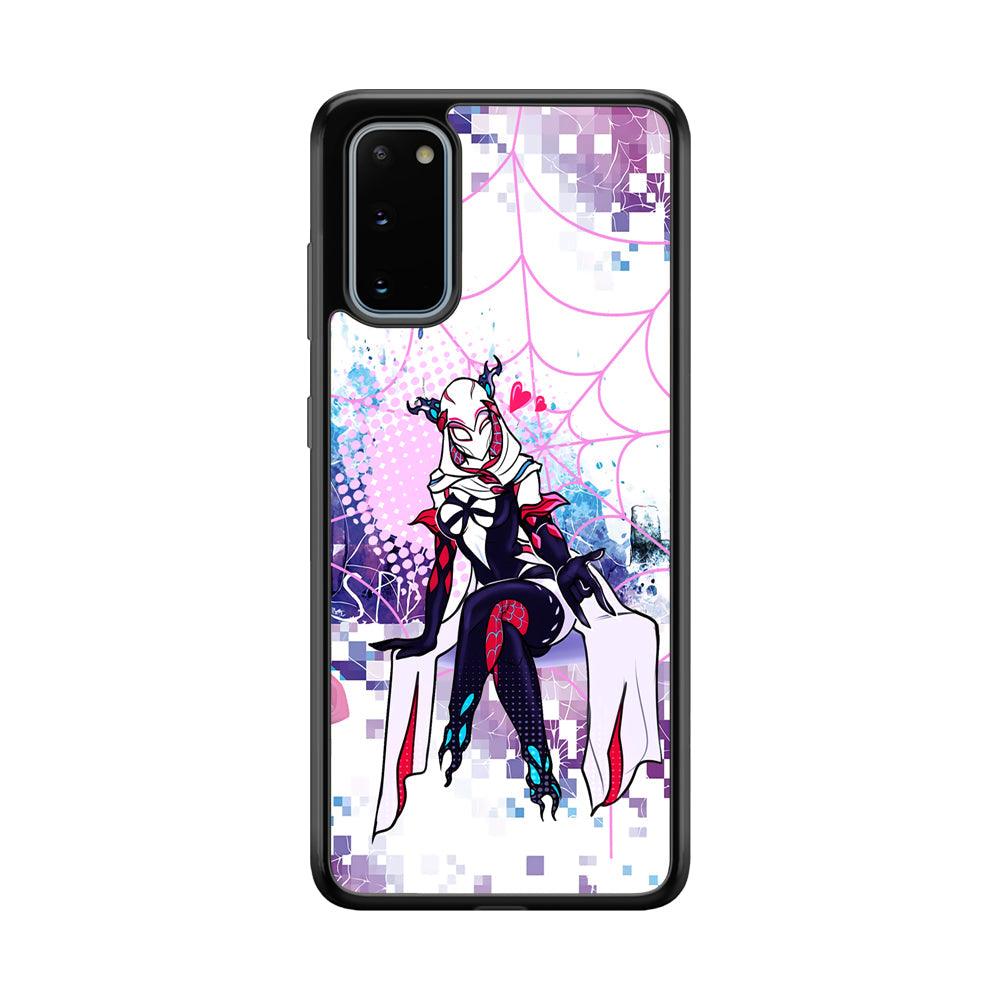 Spider Gwen Net of Love Samsung Galaxy S20 Case-Rubber Black (2D Case)-Oxvistore