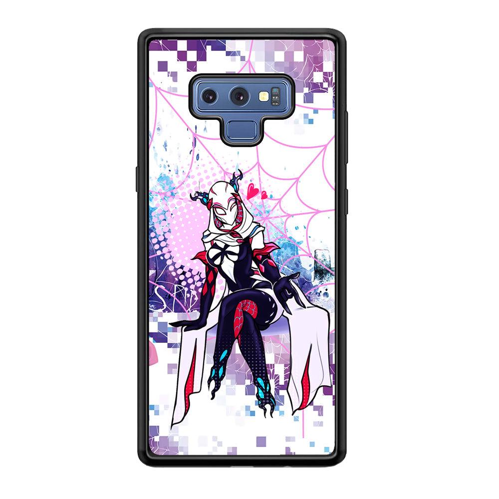 Spider Gwen Net of Love Samsung Galaxy Note 9 Case-Rubber Black (2D Case)-Oxvistore