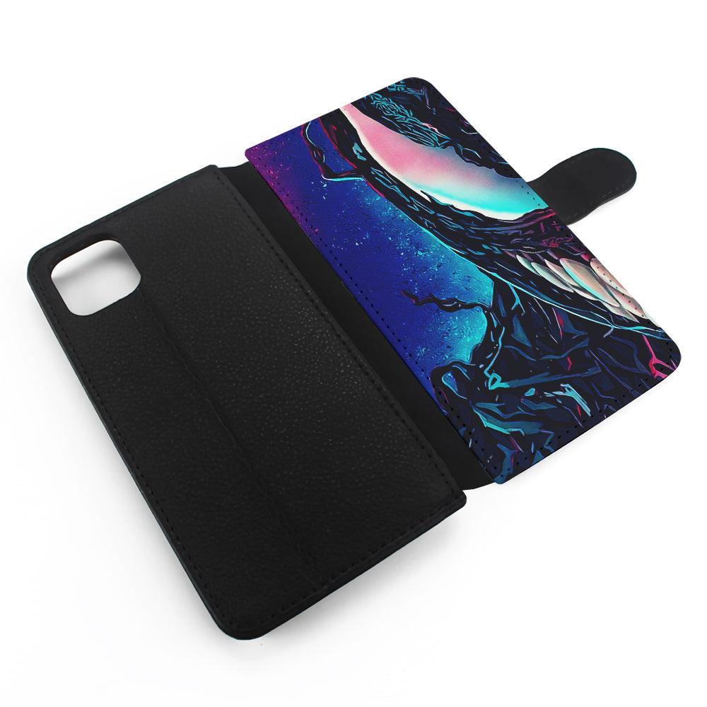 Spider Man Venom In The Night Flip Wallet Phone Case-Oxvistore