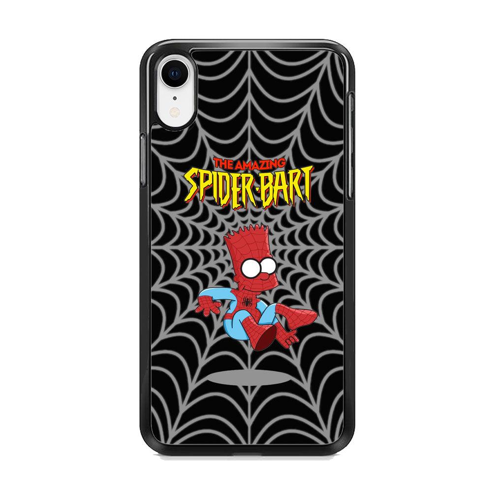Spiderbart Simpson Showing The Web iPhone XR Case-Rubber Black (2D Case)-Oxvistore
