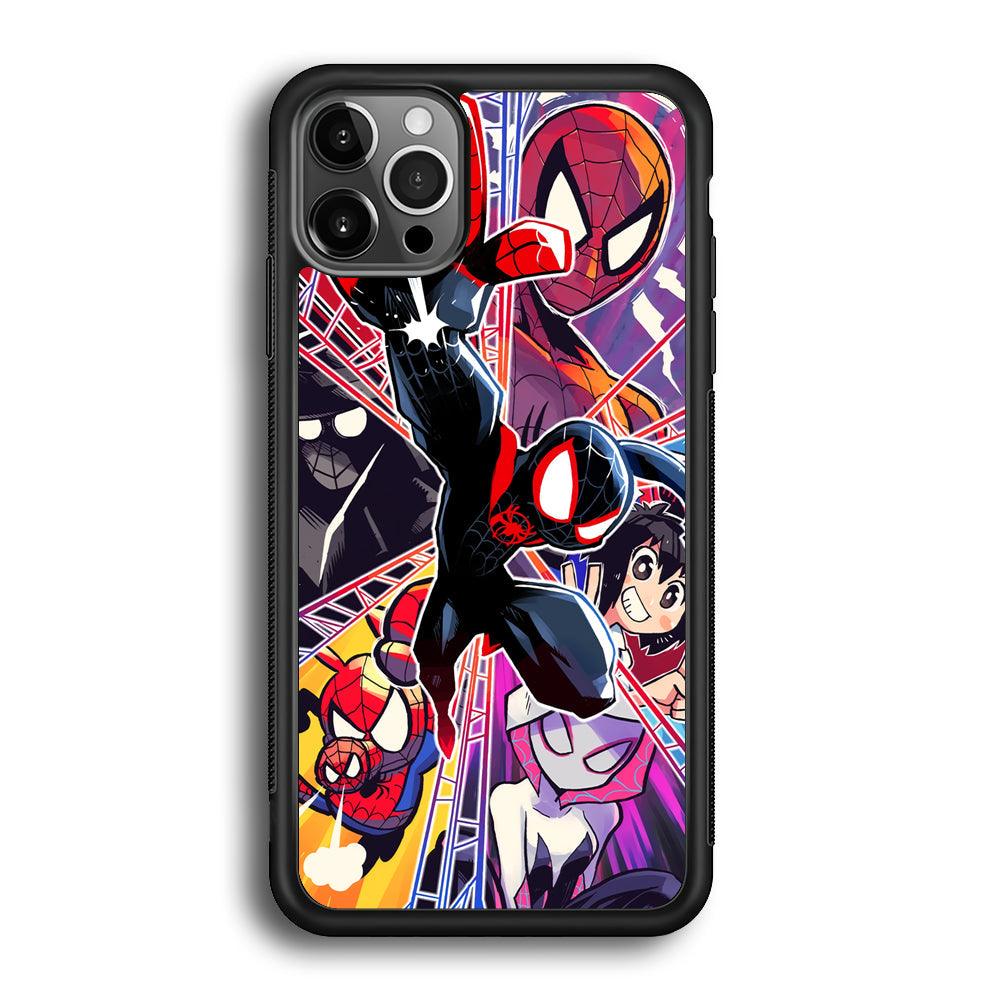 Spiderman Crime Chaser iPhone 12 Pro Case-Rubber Black (2D Case)-Oxvistore
