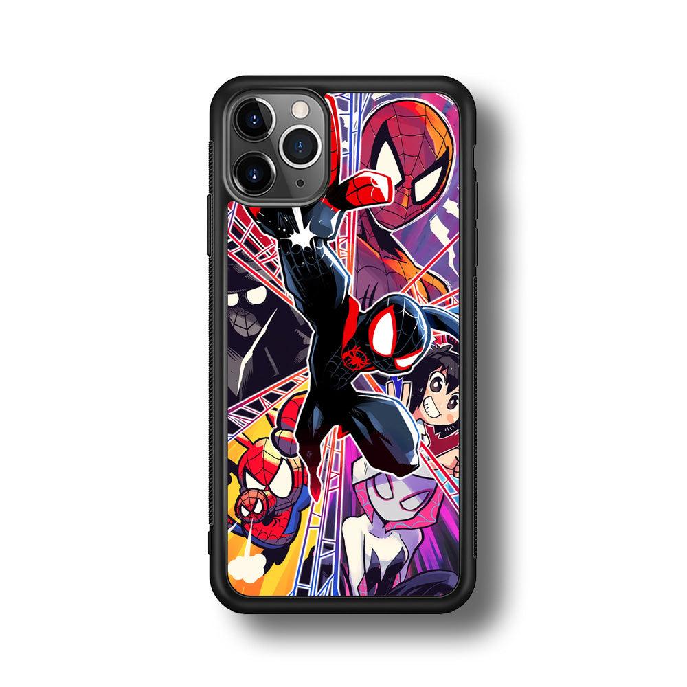 Spiderman Crime Chaser iPhone 11 Pro Case-Rubber Black (2D Case)-Oxvistore