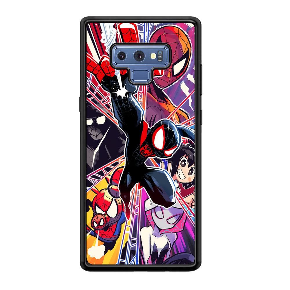 Spiderman Crime Chaser Samsung Galaxy Note 9 Case-Rubber Black (2D Case)-Oxvistore