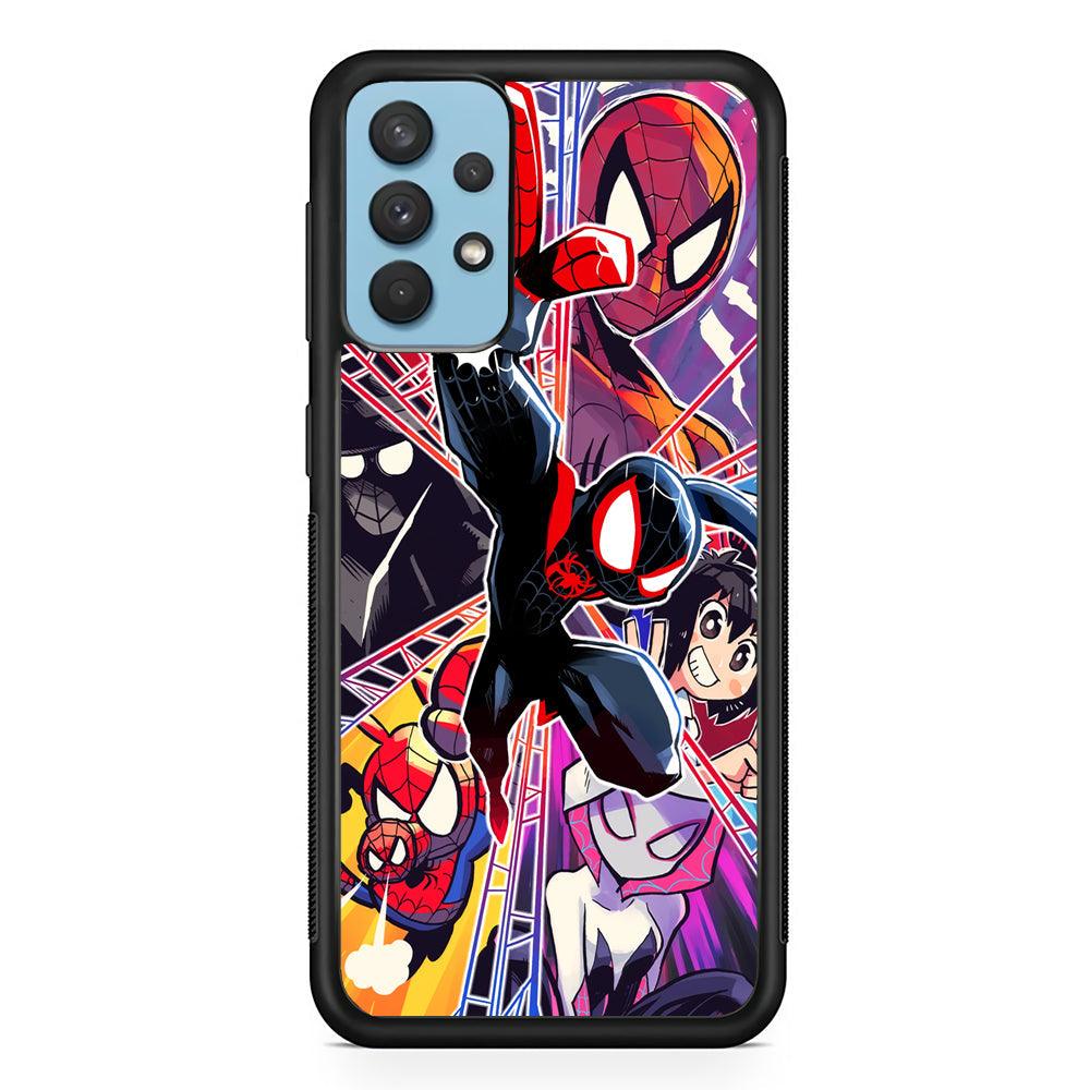 Spiderman Crime Chaser Samsung Galaxy A32 Case-Rubber Black (2D Case)-Oxvistore