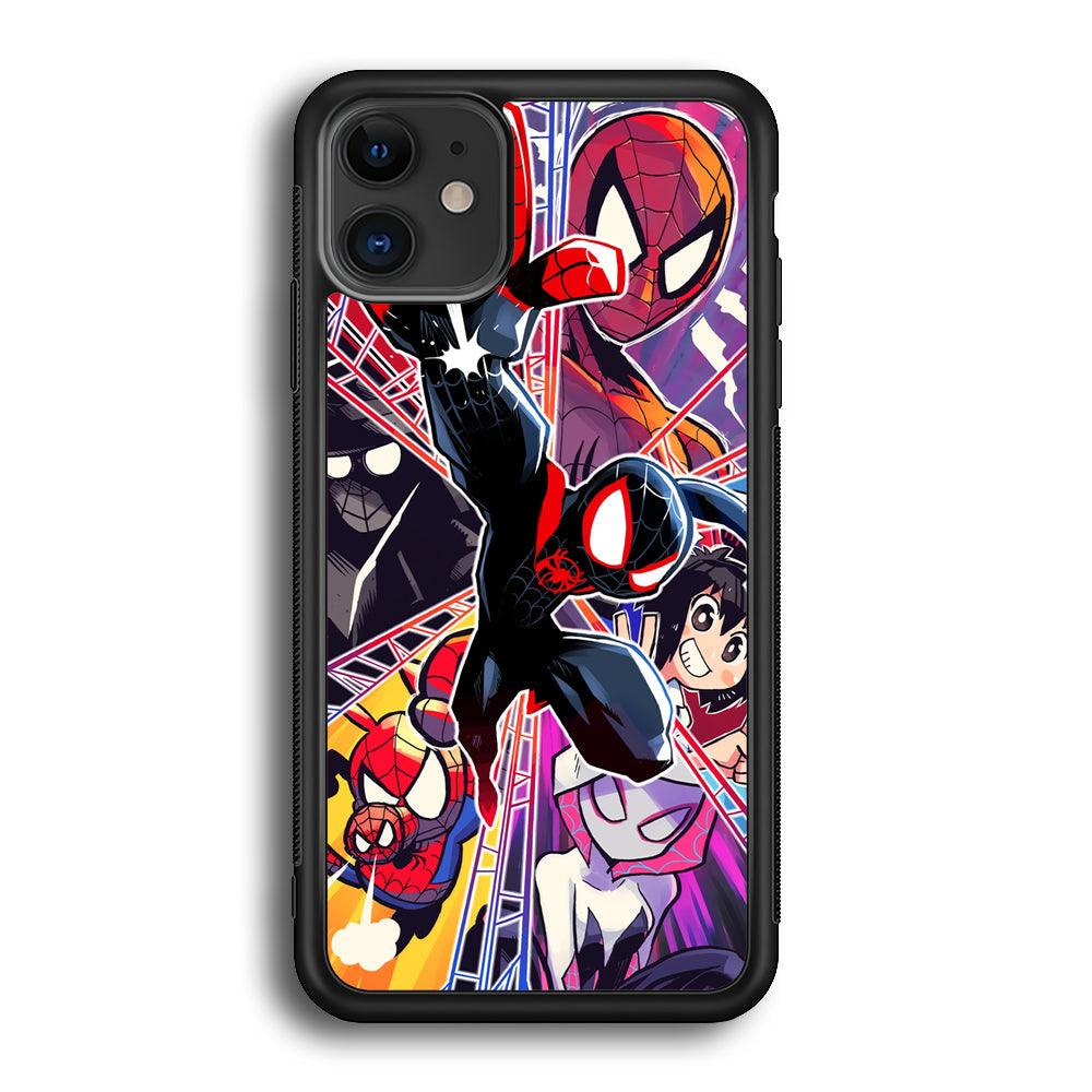 Spiderman Crime Chaser iPhone 12 Case-Rubber Black (2D Case)-Oxvistore