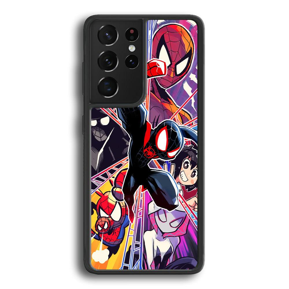 Spiderman Crime Chaser Samsung Galaxy S21 Ultra Case-Rubber Black (2D Case)-Oxvistore
