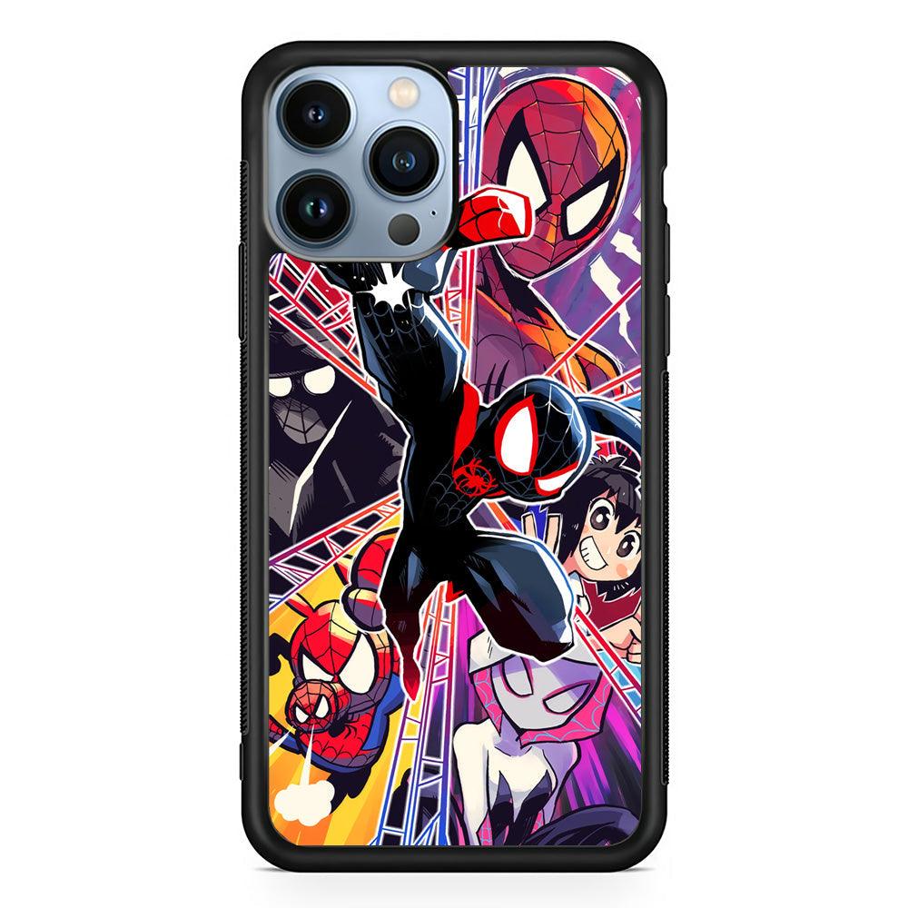 Spiderman Crime Chaser iPhone 15 Pro Case-Rubber Black (2D Case)-Oxvistore