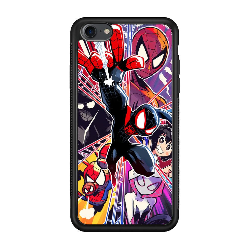 Spiderman Crime Chaser iPhone 8 Case-Rubber Black (2D Case)-Oxvistore