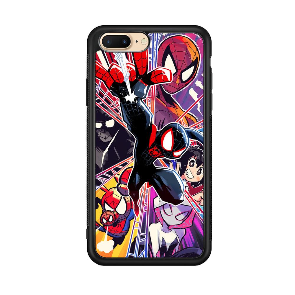 Spiderman Crime Chaser iPhone 7 Plus Case-Rubber Black (2D Case)-Oxvistore