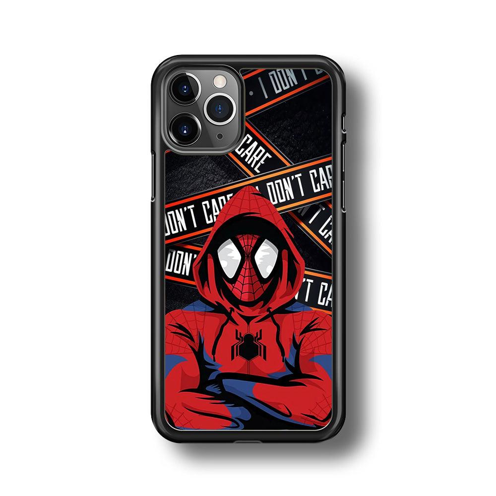 Spiderman Indifferent Mode iPhone 11 Pro Case-Rubber Black (2D Case)-Oxvistore