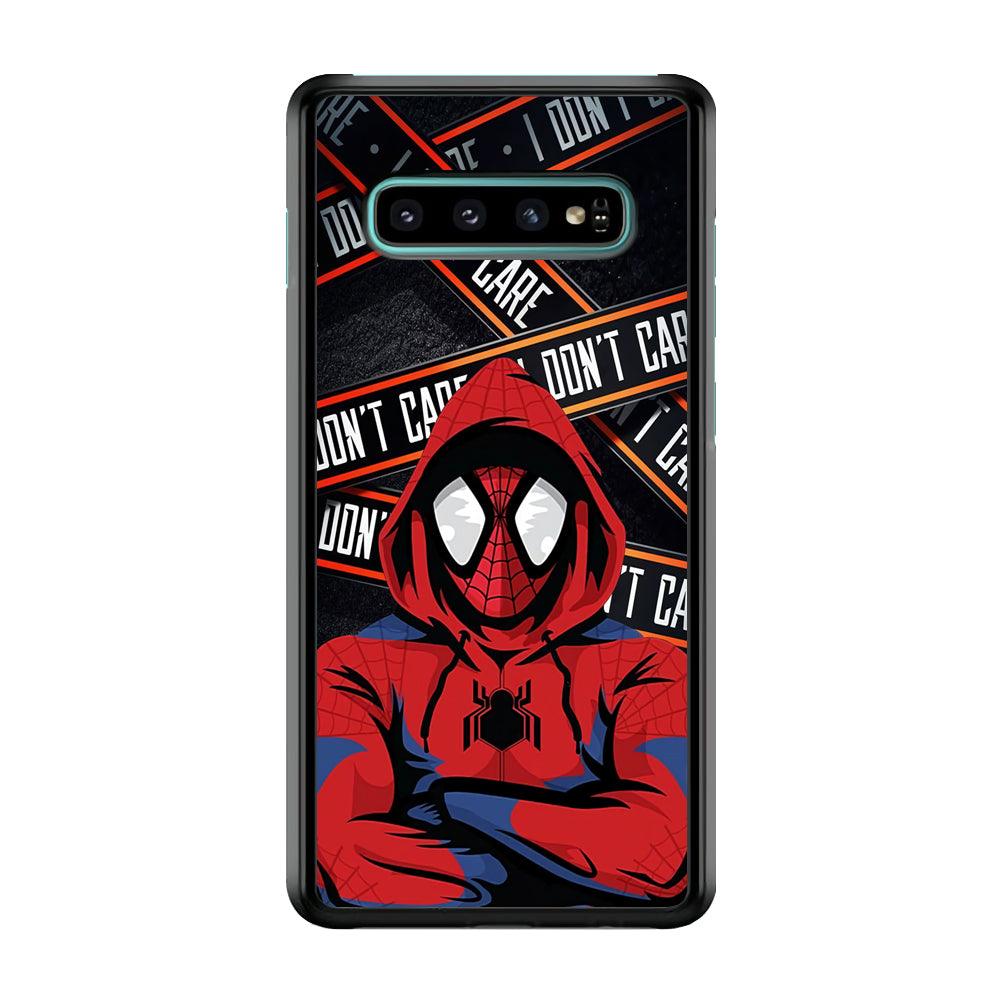 Spiderman Indifferent Mode Samsung Galaxy S10 Case-Rubber Black (2D Case)-Oxvistore