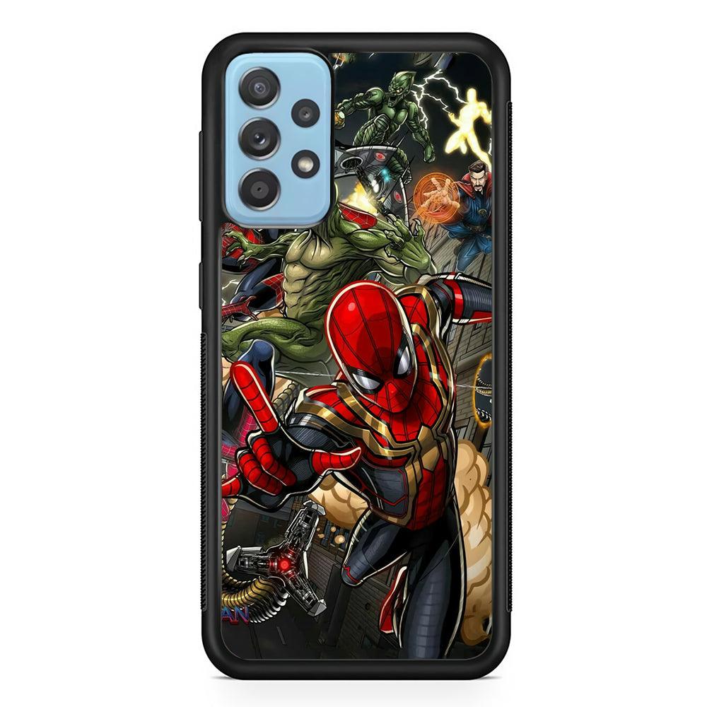 Spiderman Multiverse Battle Samsung Galaxy A52 Case-Rubber Black (2D Case)-Oxvistore