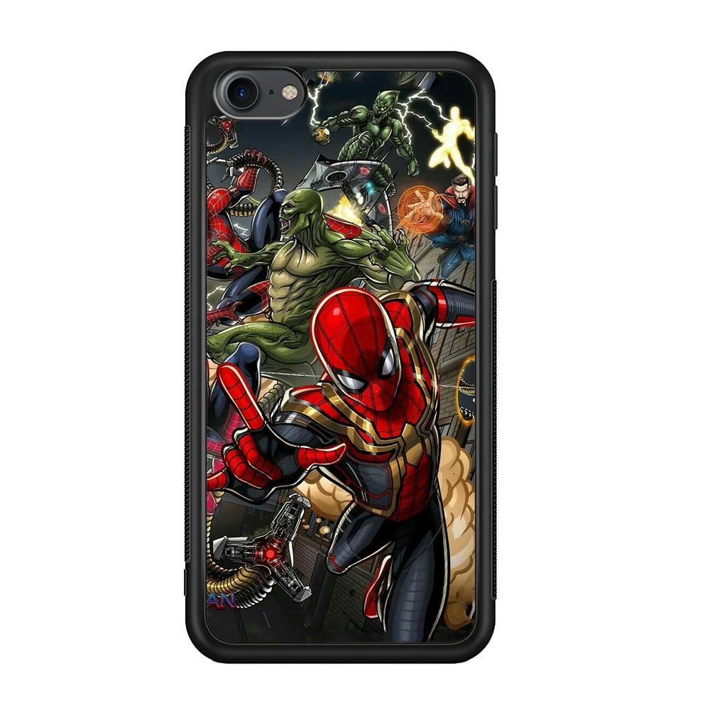 Spiderman Multiverse Battle iPod Touch 6 Case-Rubber Black (2D Case)-Oxvistore