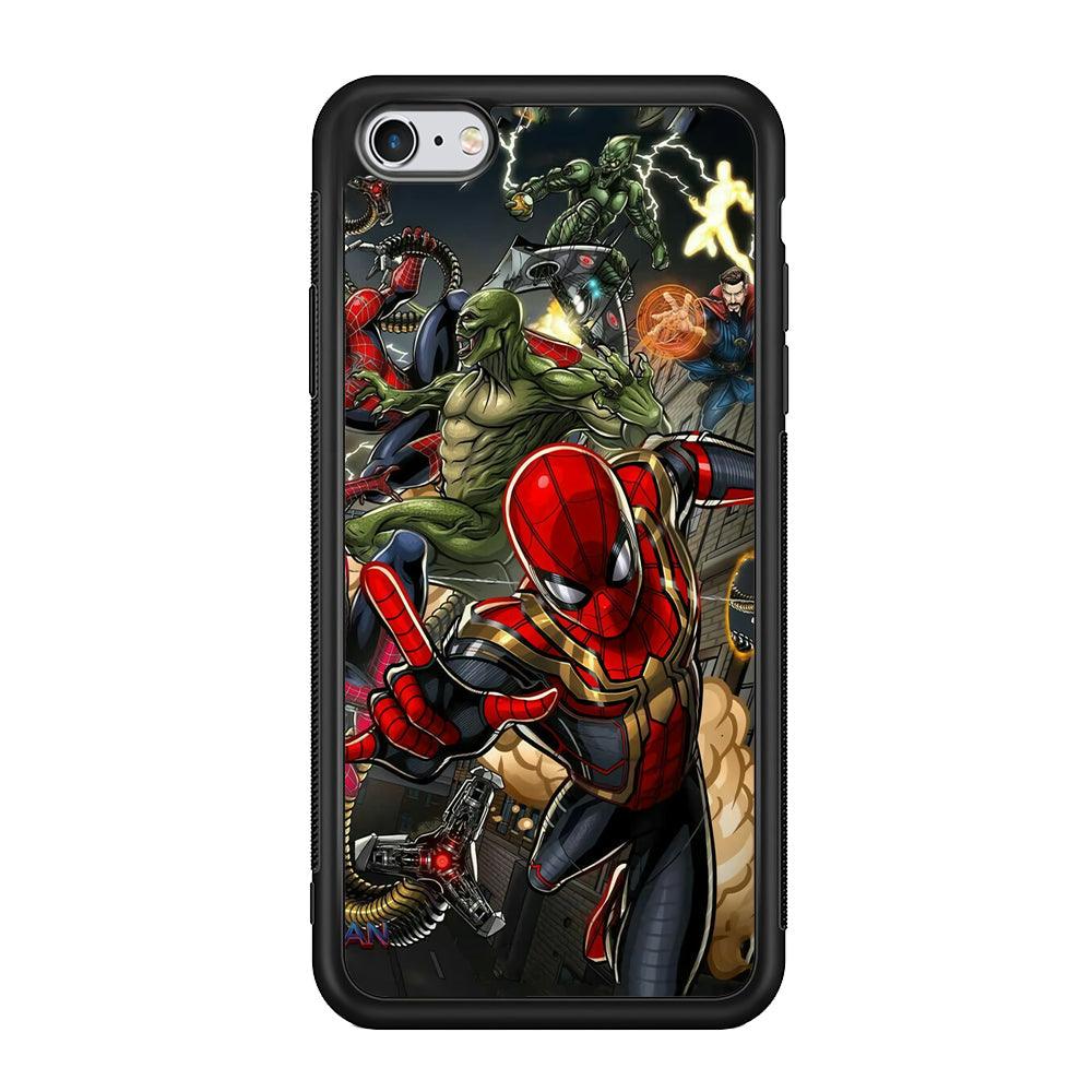 Spiderman Multiverse Battle iPhone 6 Plus | 6s Plus Case-Rubber Black (2D Case)-Oxvistore