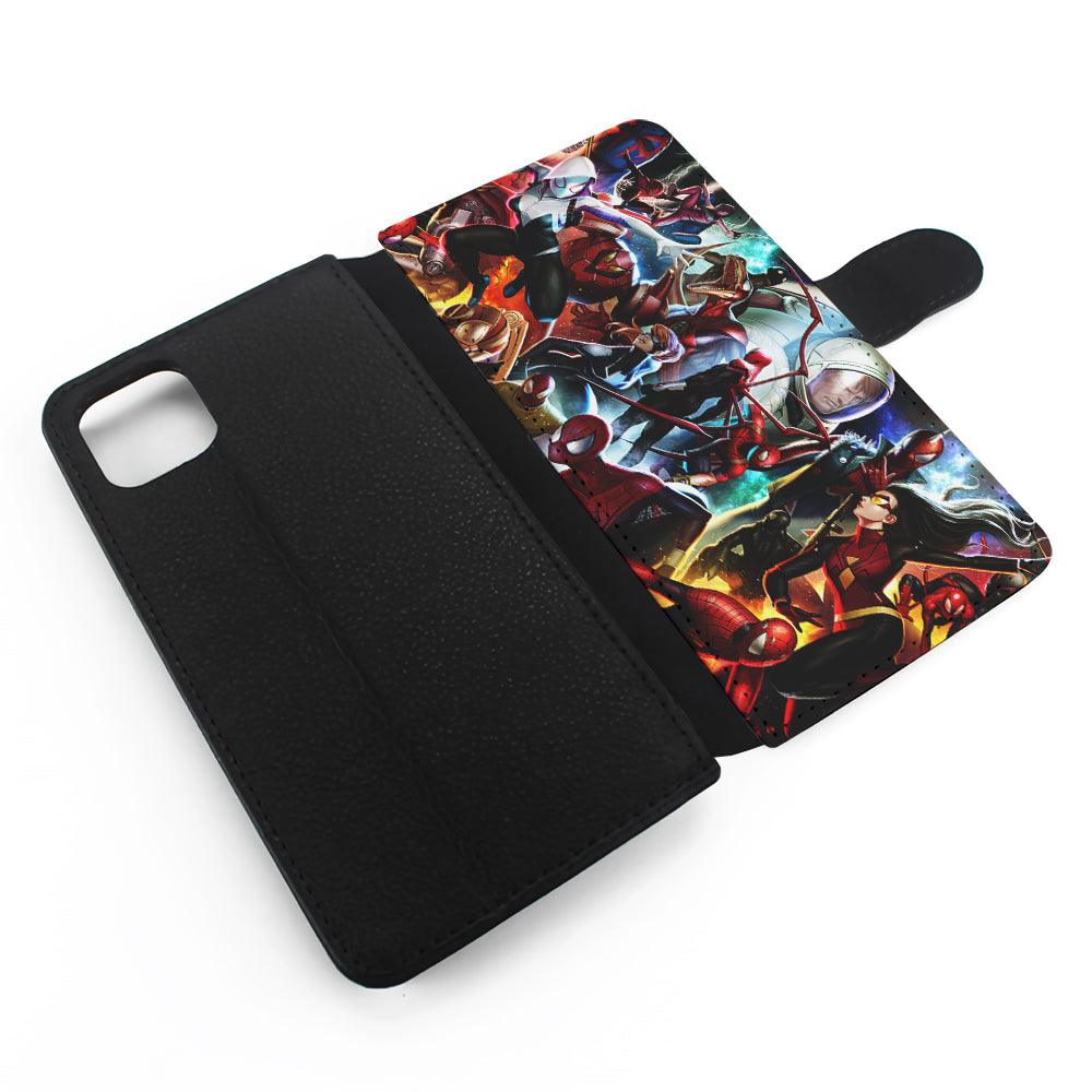 Spiderman Multiverse Collection Flip Wallet Phone Case-Oxvistore