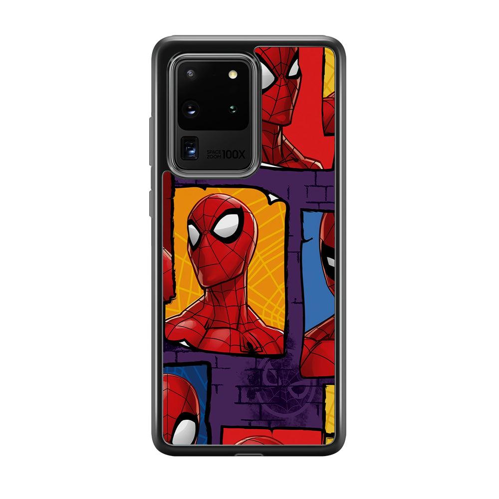 Spiderman Poster on The Wall Samsung Galaxy S20 Ultra Case-Rubber Black (2D Case)-Oxvistore