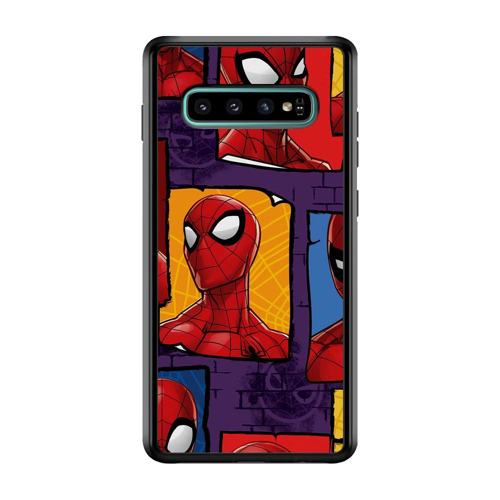 Spiderman Poster on The Wall Samsung Galaxy S10 Case-Rubber Black (2D Case)-Oxvistore
