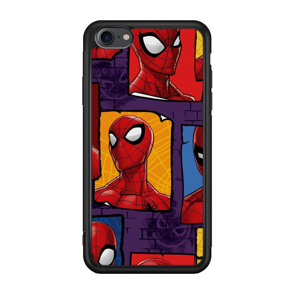 Spiderman Poster on The Wall iPhone 7 Case-Rubber Black (2D Case)-Oxvistore