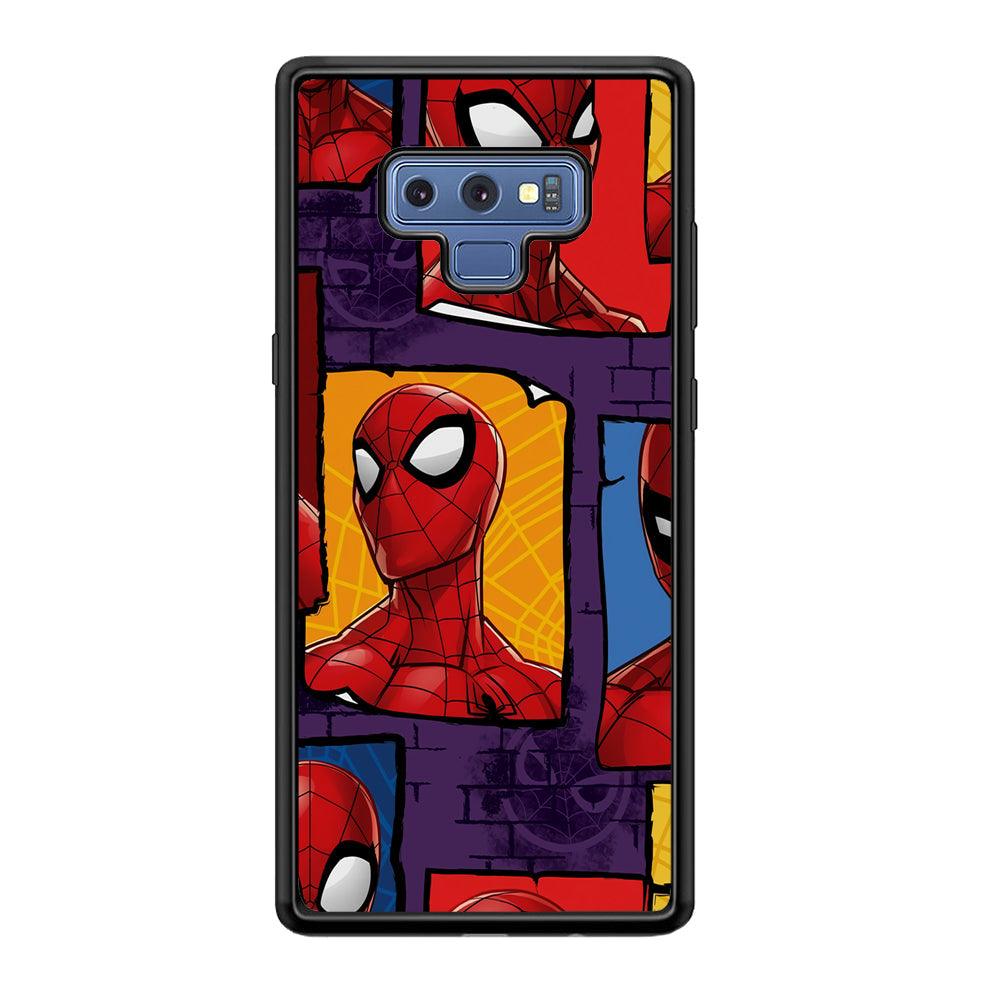 Spiderman Poster on The Wall Samsung Galaxy Note 9 Case-Rubber Black (2D Case)-Oxvistore