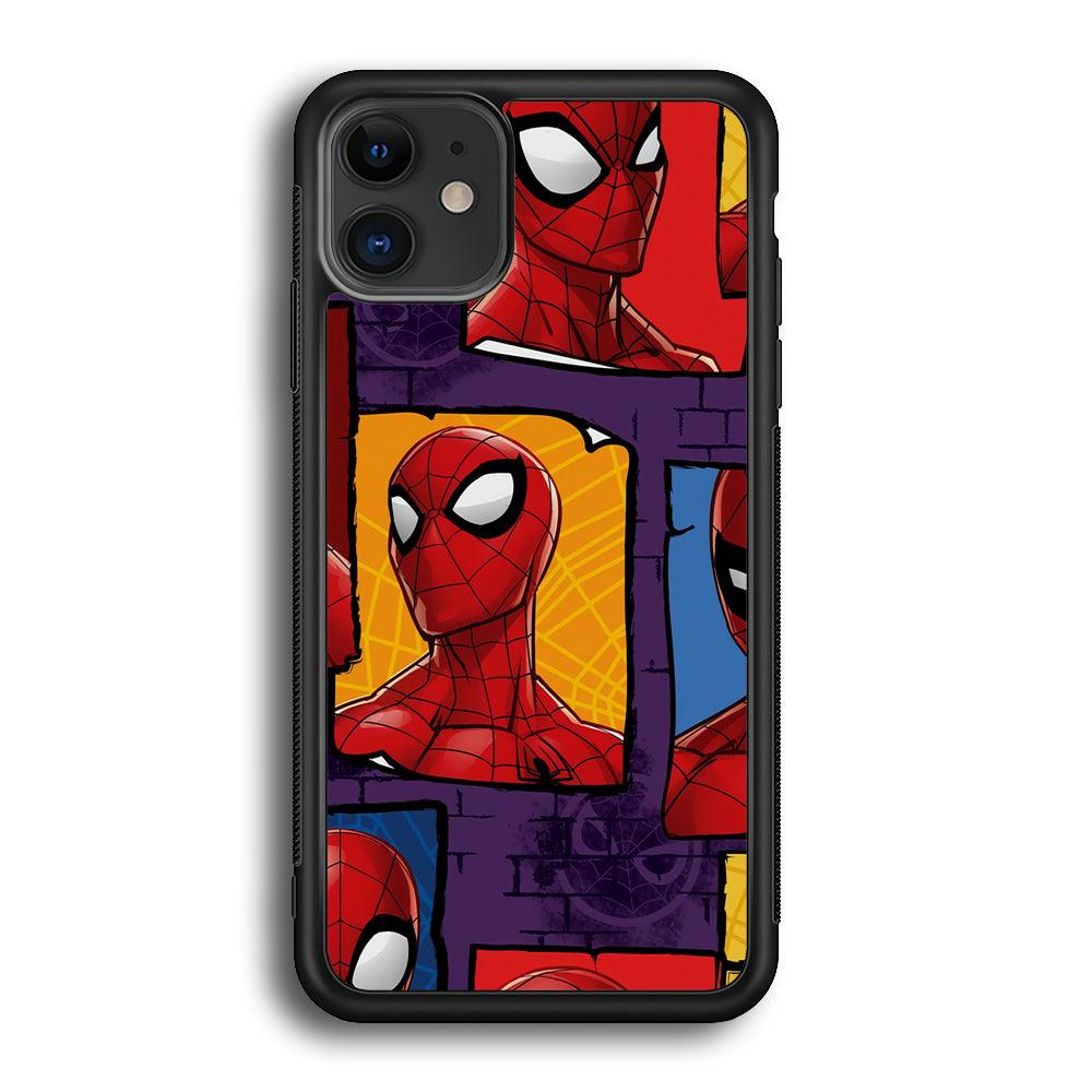 Spiderman Poster on The Wall iPhone 12 Case-Rubber Black (2D Case)-Oxvistore