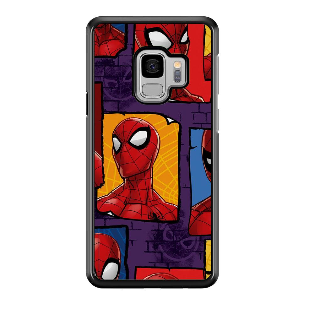 Spiderman Poster on The Wall Samsung Galaxy S9 Case-Rubber Black (2D Case)-Oxvistore