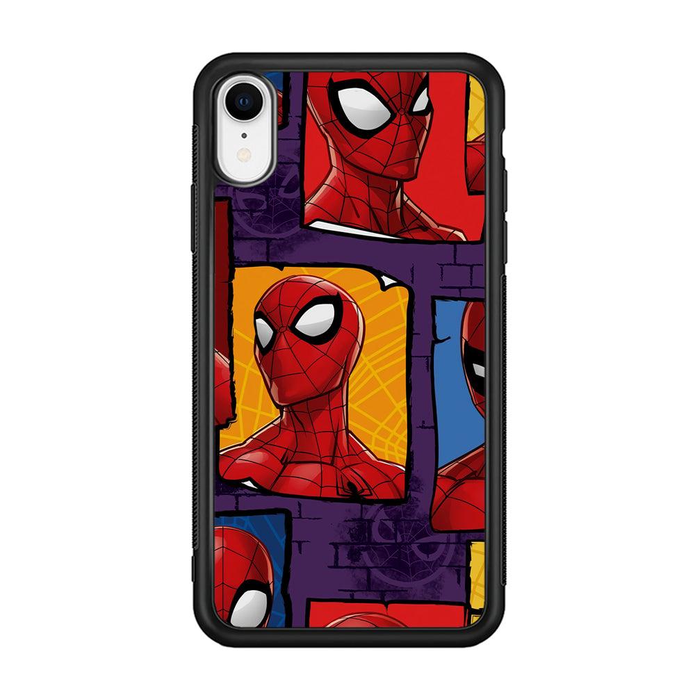Spiderman Poster on The Wall iPhone XR Case-Rubber Black (2D Case)-Oxvistore