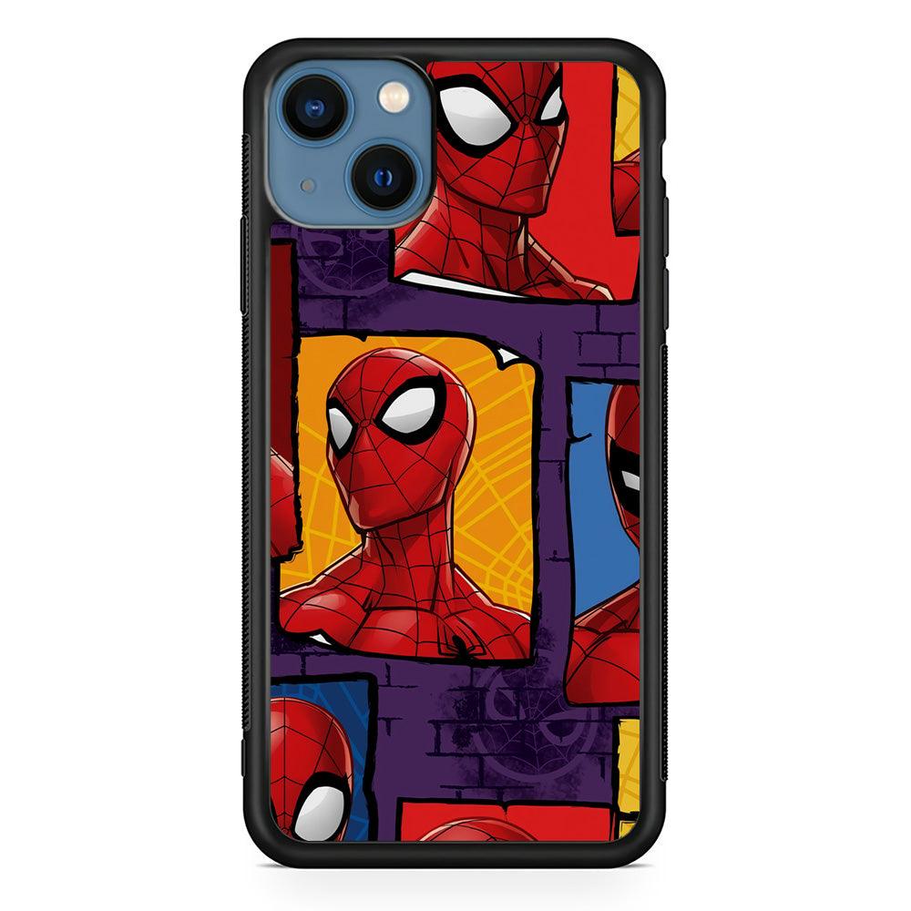 Spiderman Poster on The Wall iPhone 13 Case-Rubber Black (2D Case)-Oxvistore