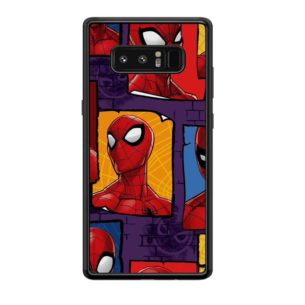 Spiderman Poster on The Wall Samsung Galaxy Note 8 Case-Rubber Black (2D Case)-Oxvistore