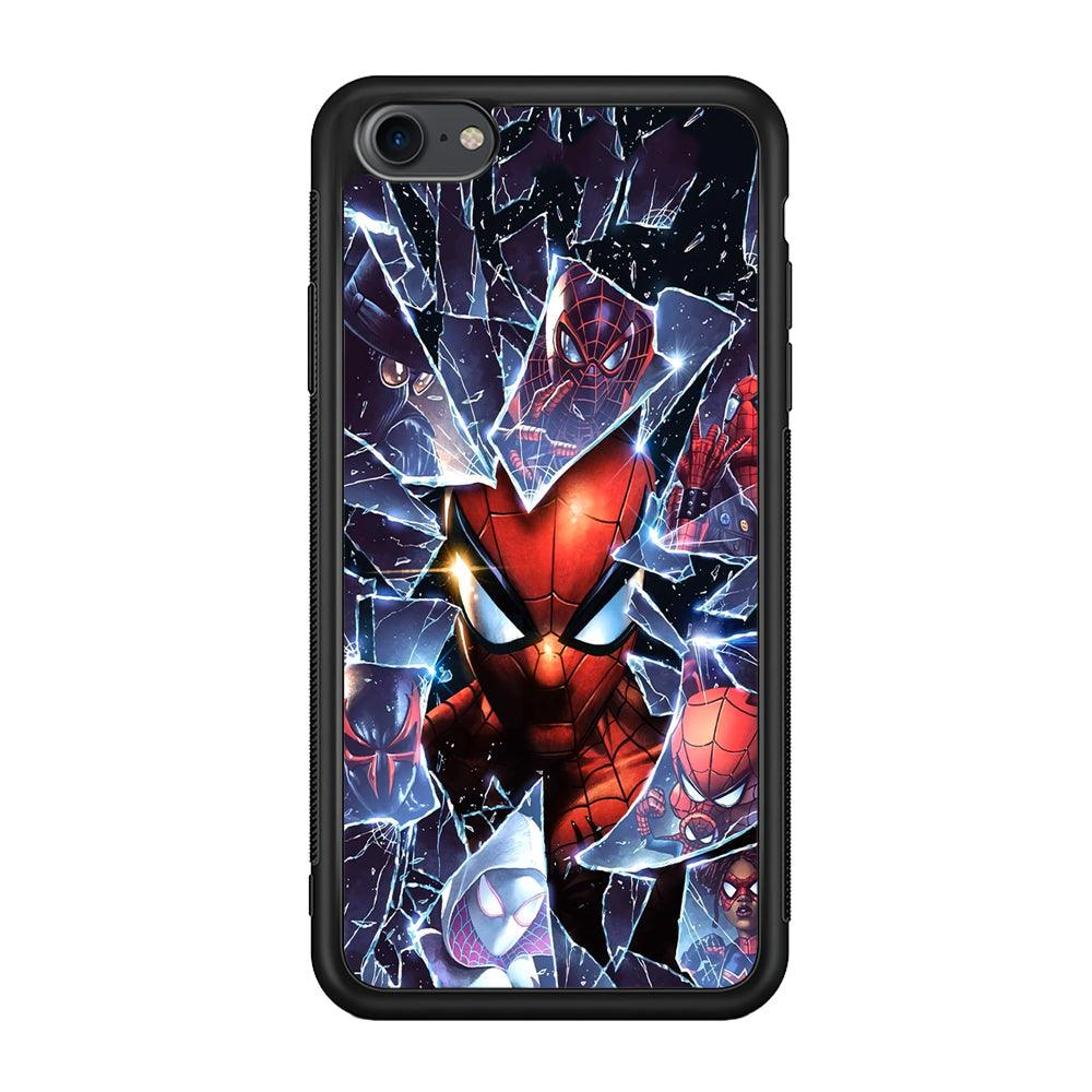 Spiderman Secret on The Glass iPhone 7 Case-Rubber Black (2D Case)-Oxvistore