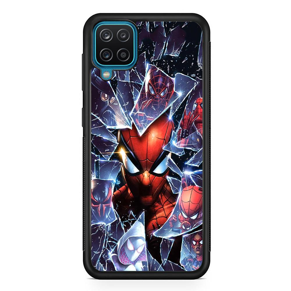 Spiderman Secret on The Glass Samsung Galaxy A12 Case-Rubber Black (2D Case)-Oxvistore
