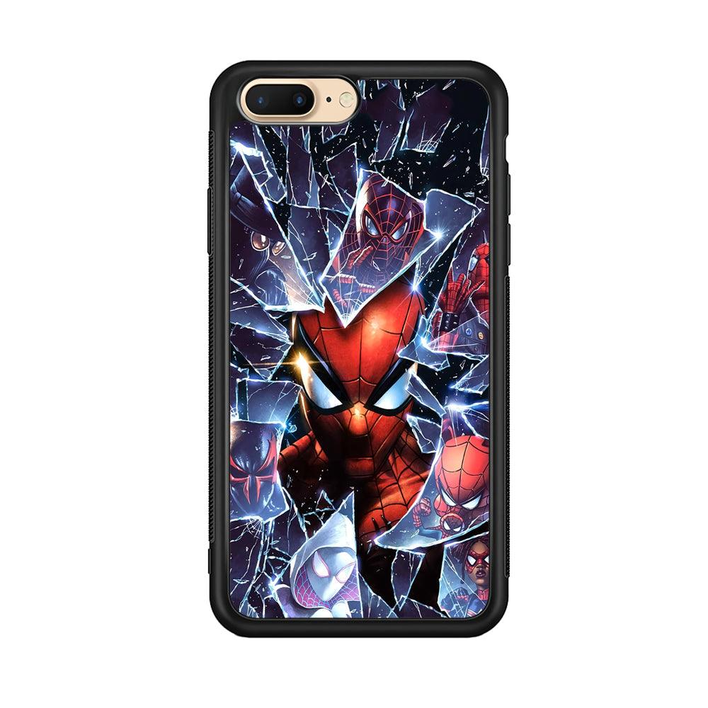 Spiderman Secret on The Glass iPhone 7 Plus Case-Rubber Black (2D Case)-Oxvistore
