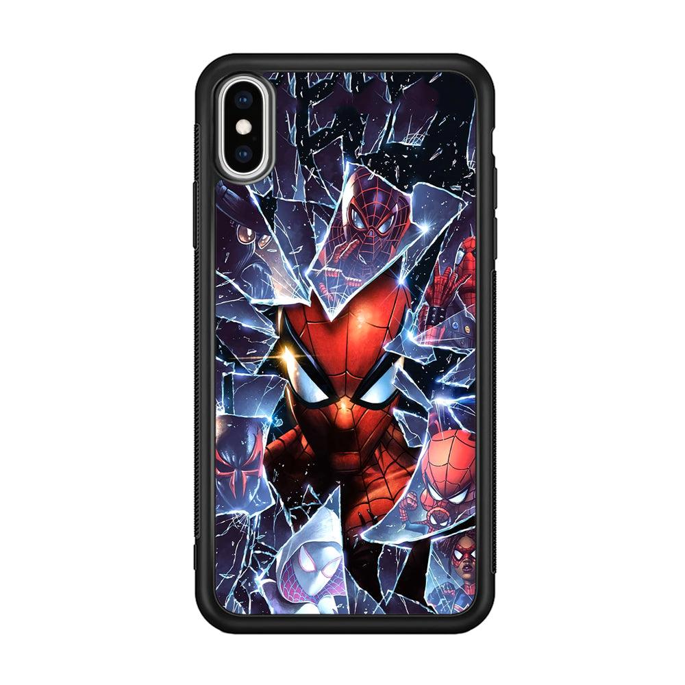 Spiderman Secret on The Glass iPhone Xs Max Case-Rubber Black (2D Case)-Oxvistore