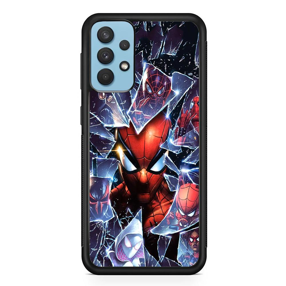 Spiderman Secret on The Glass Samsung Galaxy A32 Case-Rubber Black (2D Case)-Oxvistore