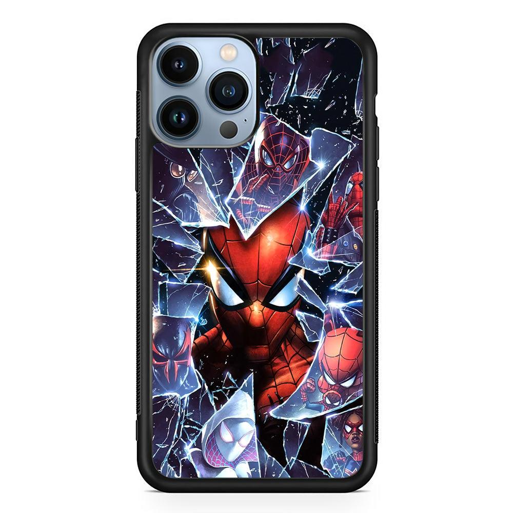 Spiderman Secret on The Glass iPhone 15 Pro Max Case-Rubber Black (2D Case)-Oxvistore