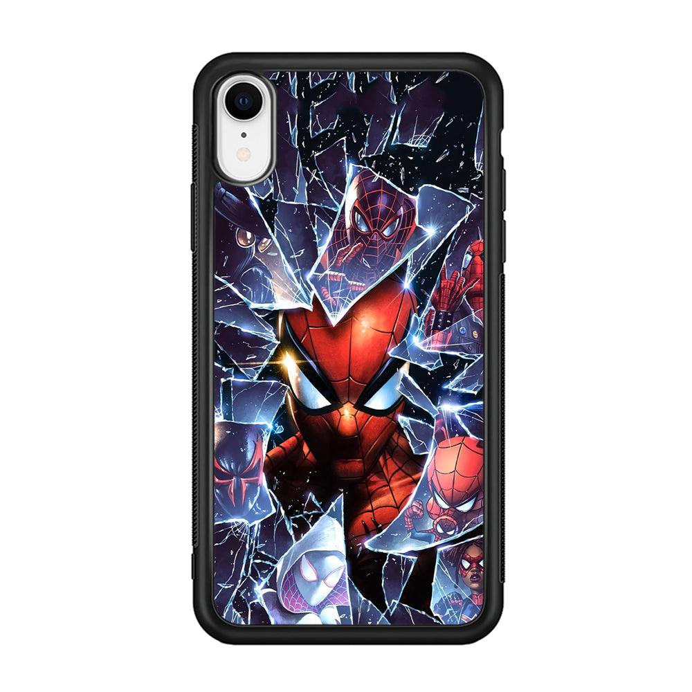 Spiderman Secret on The Glass iPhone XR Case-Rubber Black (2D Case)-Oxvistore