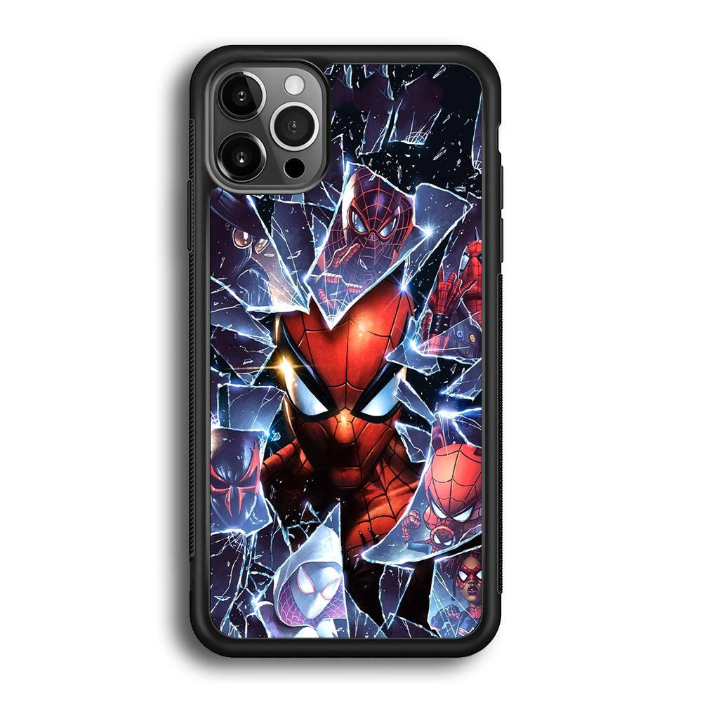 Spiderman Secret on The Glass iPhone 12 Pro Max Case-Rubber Black (2D Case)-Oxvistore