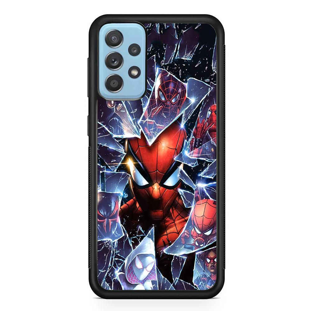 Spiderman Secret on The Glass Samsung Galaxy A52 Case-Rubber Black (2D Case)-Oxvistore