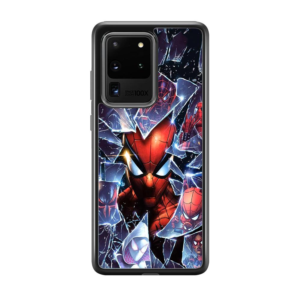 Spiderman Secret on The Glass Samsung Galaxy S20 Ultra Case-Rubber Black (2D Case)-Oxvistore