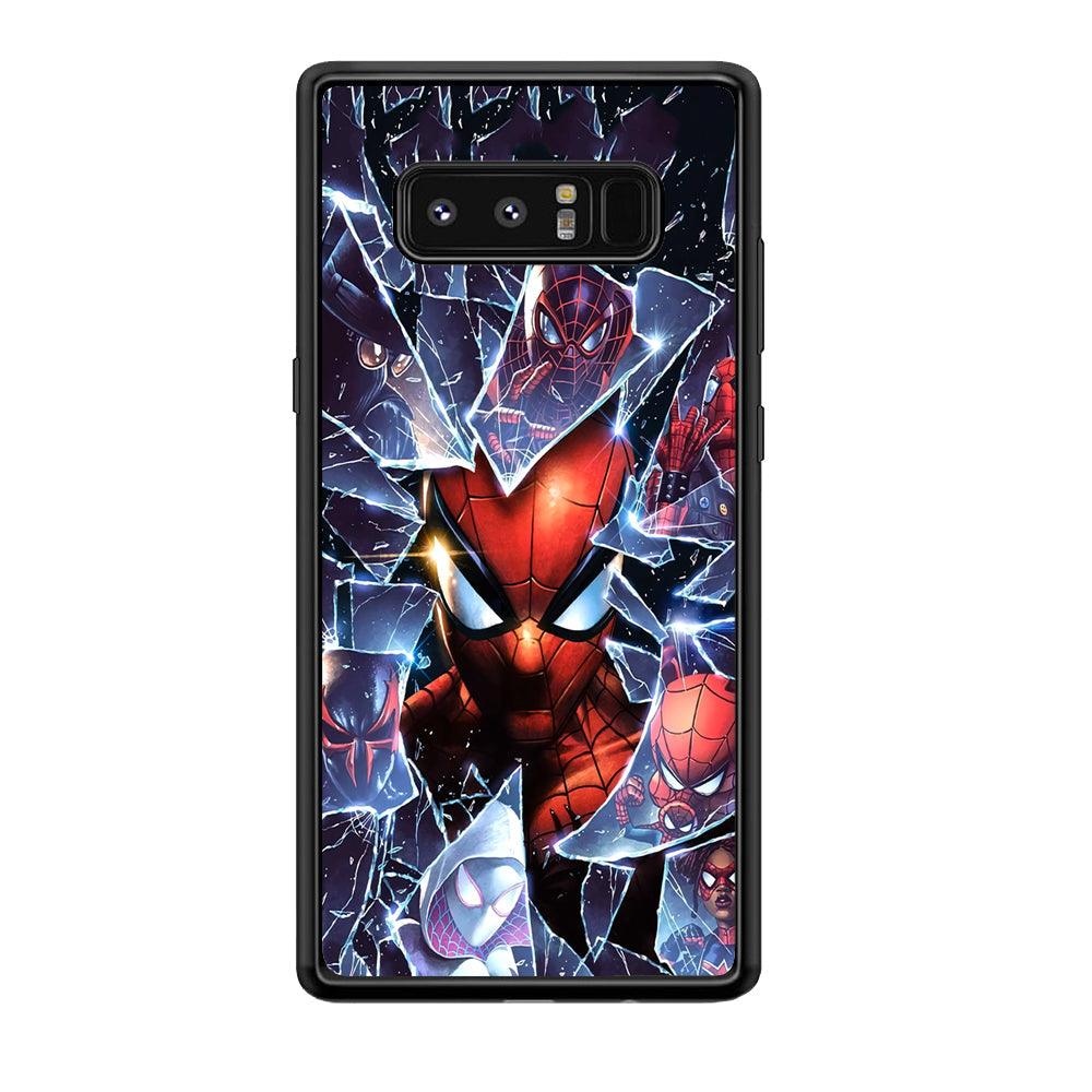 Spiderman Secret on The Glass Samsung Galaxy Note 8 Case-Rubber Black (2D Case)-Oxvistore